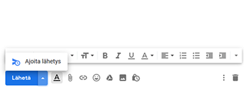 Gmail viestin ajastaminen PC-selaimella
